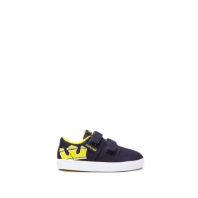 Supra Kids TODDLER STACKS II V Low Top Shoes Navy/Yellow/white | US-17595